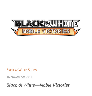 Noble Victories Pokémon TCG expansion