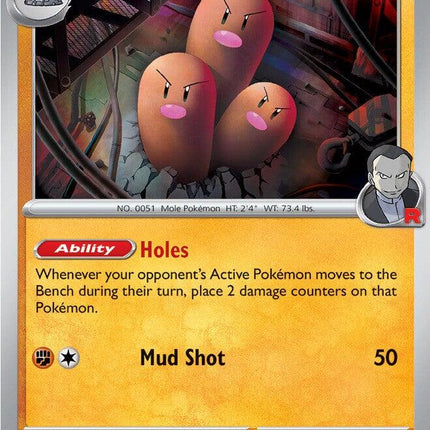 Team Rocket's Dugtrio 101/217 Team Rocket R Reverse Holo Ascended Heroes Pokemon Card
