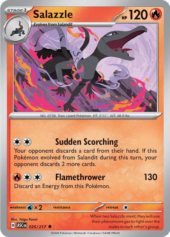 Salazzle 035/217 Quick Ball Reverse Holo Ascended Heroes Pokemon Card
