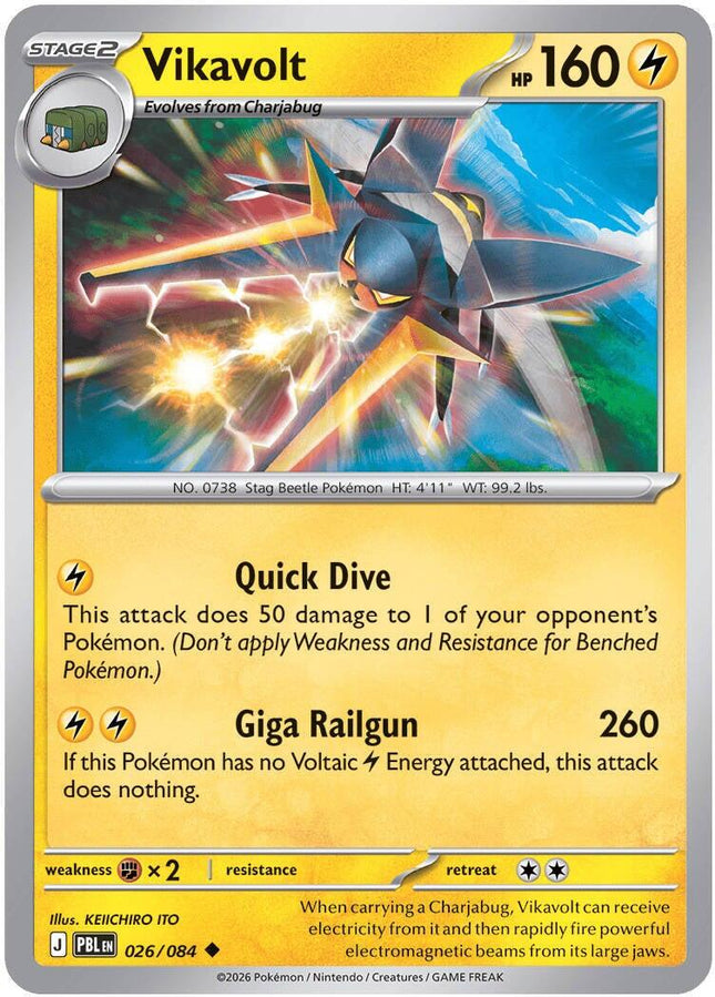 Vikavolt 026/084 Reverse Holo Pitch Black Pokemon Card