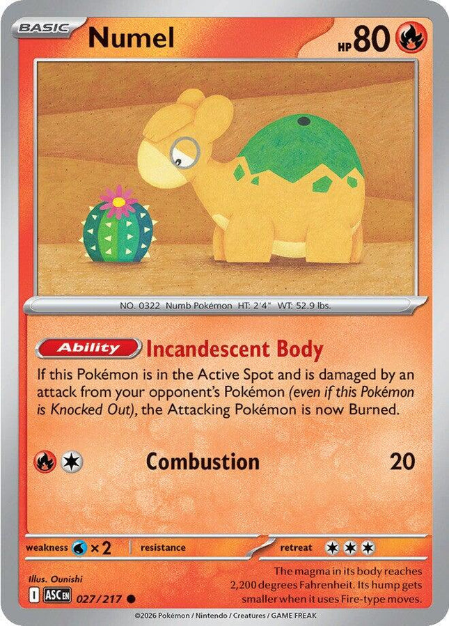 Numel 027/217 Energy Pattern Reverse Holo Ascended Heroes Pokemon Card