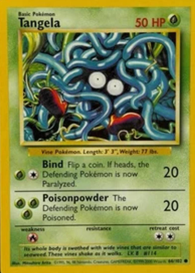 Tangela 66/102 Common Base Set 4th Print 1999–2000 Pokemon Card