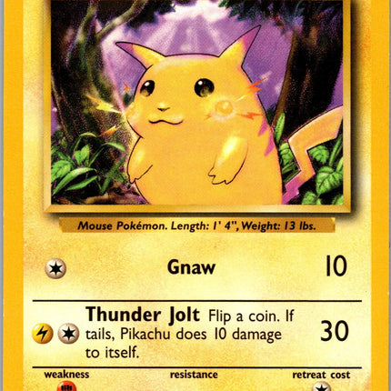 Pikachu 58/102 Common Base Set Unlimited Pokemon Card