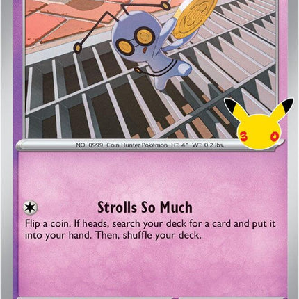 Gimmighoul 081/128 Anniversary Holo 30th Celebration Pokemon Card