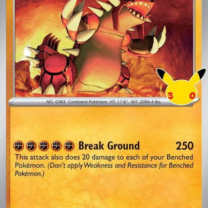Groudon 082/128 Anniversary Holo 30th Celebration Pokemon Card