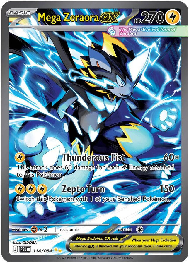 Mega Zeraora ex 114/084 Special Illustration Rare Pitch Black Pokemon Card