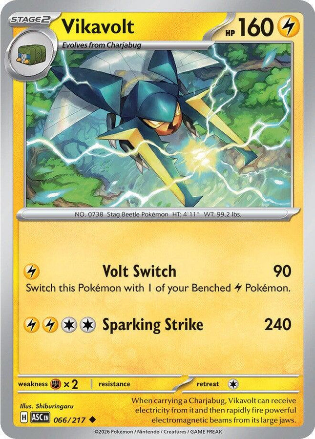 Vikavolt 066/217 Quick Ball Reverse Holo Ascended Heroes Pokemon Card