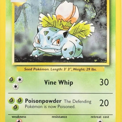 Ivysaur 30/102 Uncommon Base Set 4th Print 1999–2000 Pokemon Card