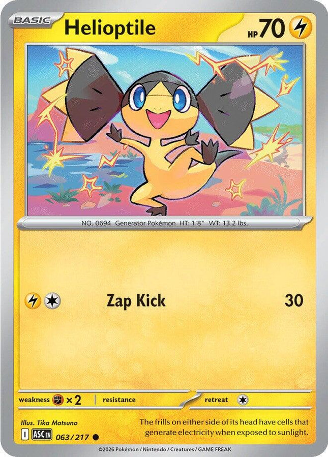 Helioptile 063/217 Quick Ball Reverse Holo Ascended Heroes Pokemon Card