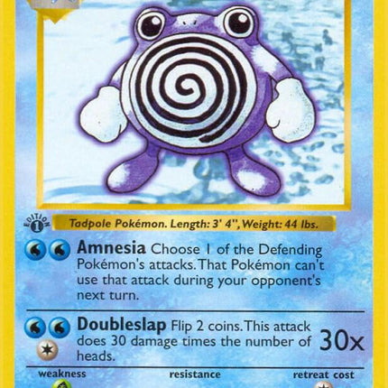 Poliwhirl 38/102 Uncommon Base Set 1st Edition Pokemon Card