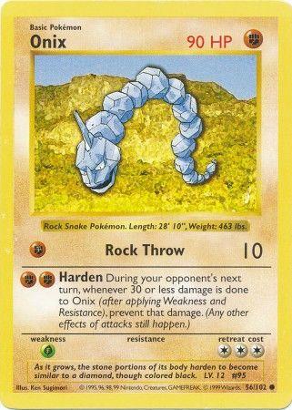 Onix 56/102 Common Base Set Shadowless Pokemon Card