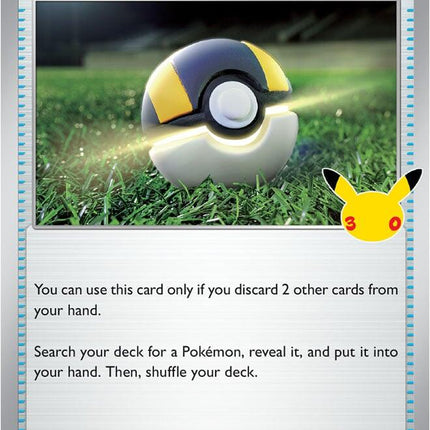 Ultra Ball 128/128 Anniversary Holo 30th Celebration Pokemon Card