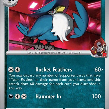 Team Rocket's Honchkrow 127/217 Energy Pattern Reverse Holo Ascended Heroes Pokemon Card