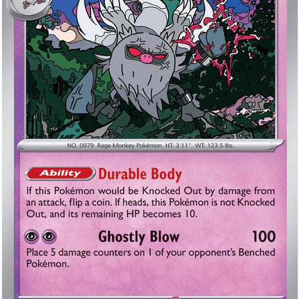 Annihilape 041/084 Reverse Holo Pitch Black Pokemon Card
