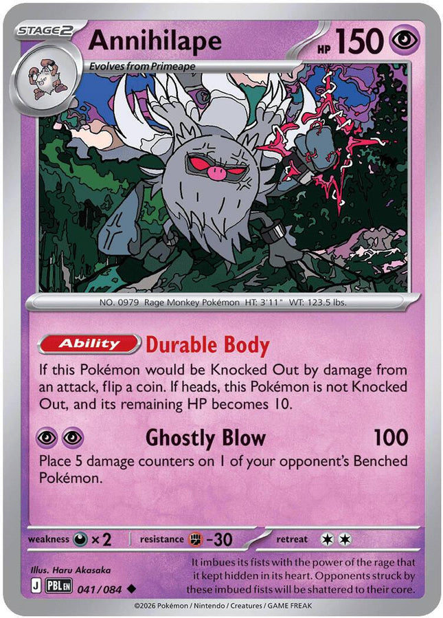 Annihilape 041/084 Reverse Holo Pitch Black Pokemon Card