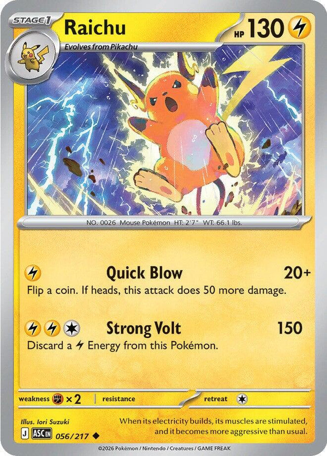 Raichu 056/217 Non-Holo Ascended Heroes Pokemon Card