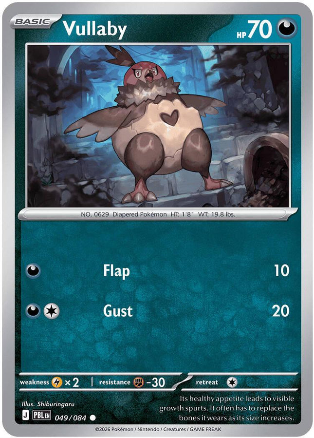 Vullaby 049/084 Reverse Holo Pitch Black Pokemon Card