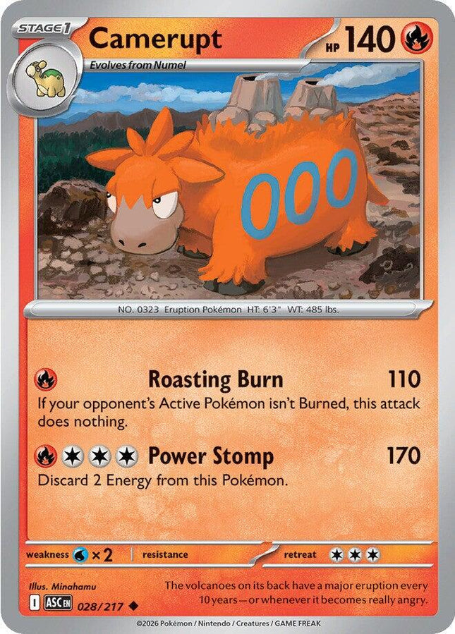Camerupt 028/217 Energy Pattern Reverse Holo Ascended Heroes Pokemon Card