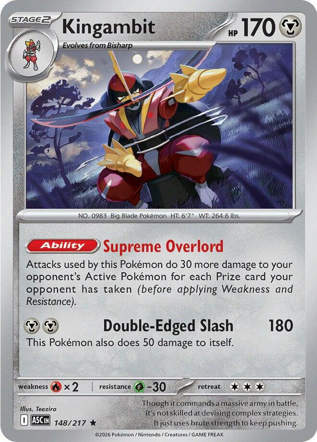 Kingambit 148/217 Holo Ascended Heroes Pokemon Card
