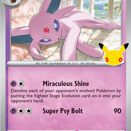 Espeon 069/128 Anniversary Holo 30th Celebration Pokemon Card