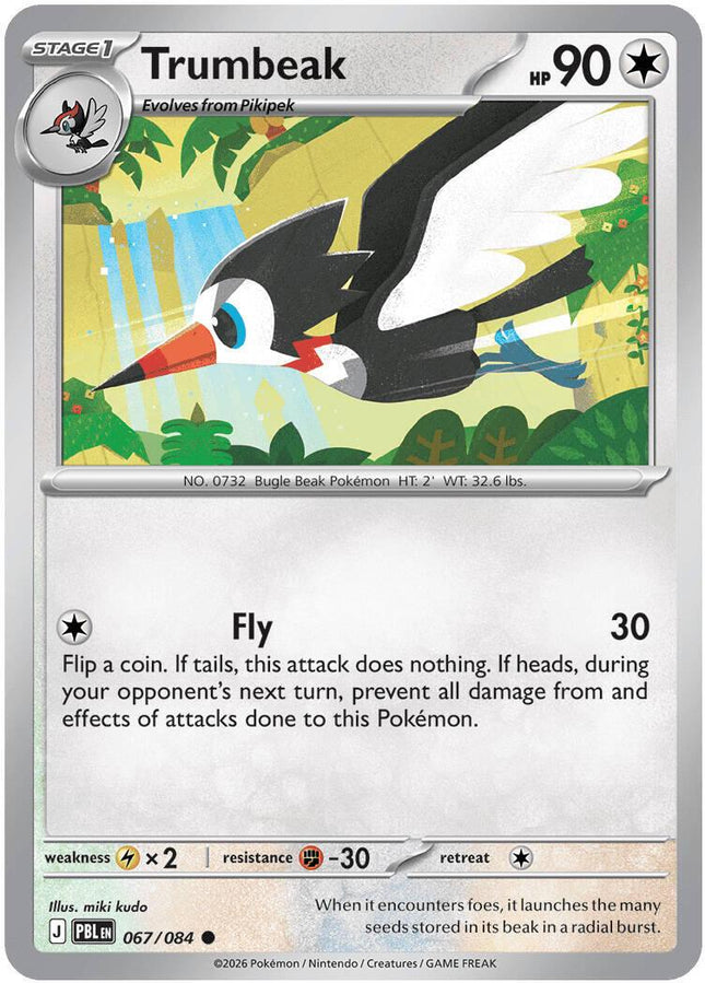 Trumbeak 067/084 Reverse Holo Pitch Black Pokemon Card