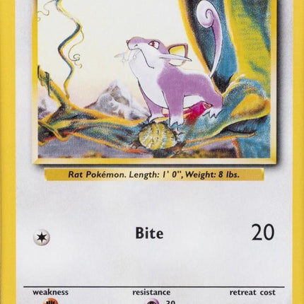 Rattata 61/102 Common Base Set 4th Print 1999–2000 Pokemon Card