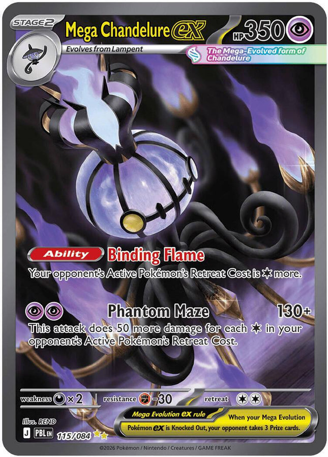 Mega Chandelure ex 115/084 Special Illustration Rare Pitch Black Pokemon Card