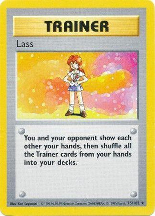 Lass 75/102 Rare Base Set Shadowless Pokemon Card