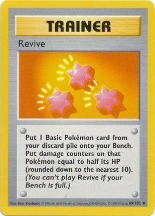Revive 89/102 Uncommon Base Set Shadowless Pokemon Card