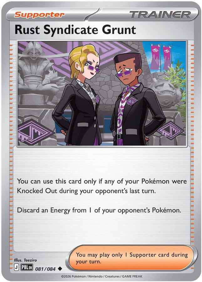 Rust Syndicate Grunt 081/084 Reverse Holo Pitch Black Pokemon Card