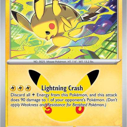 Pikachu 051/128 Pikachu 29/30 Anniversary Holo 30th Celebration Pokemon Card