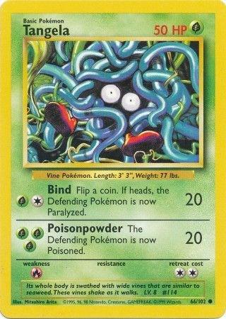 Tangela 66/102 Common Base Set Unlimited Pokemon Card