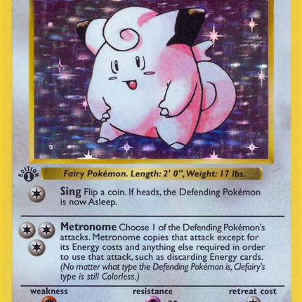 Clefairy 5/102 Holo Rare Base Set 1st Edition Pokemon Card