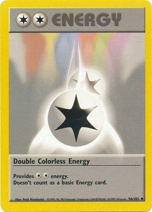 Double Colorless Energy 96/102 Uncommon Base Set Unlimited Pokemon Card
