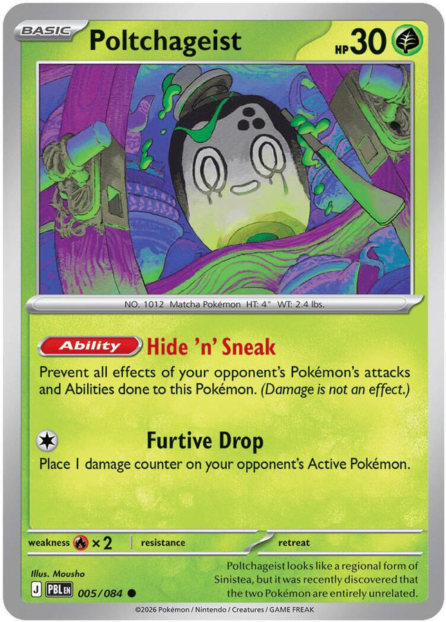 Poltchageist 005/084 Reverse Holo Pitch Black Pokemon Card