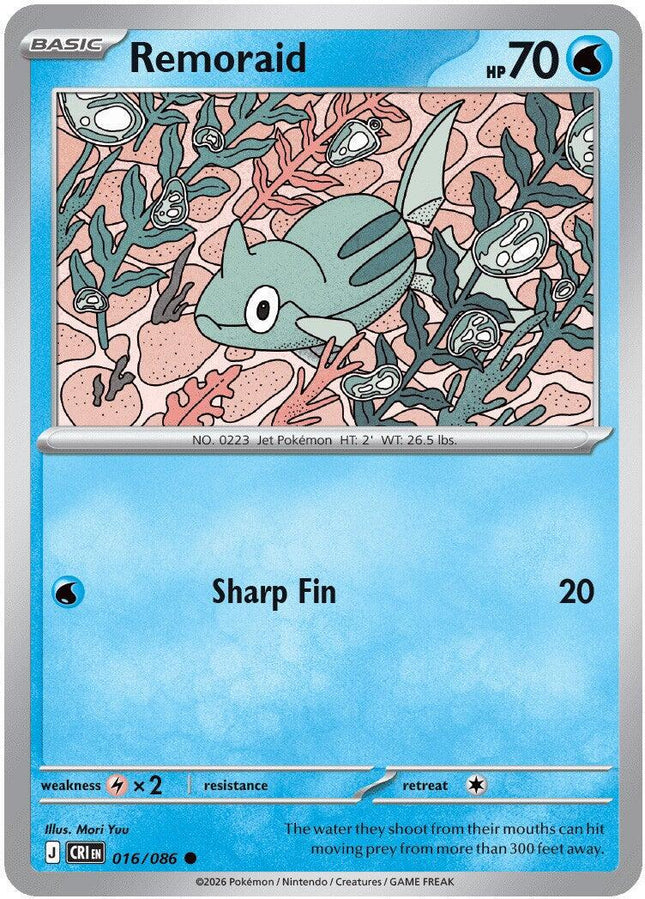 Remoraid 016/086 Reverse Holo Chaos Rising Pokemon Card