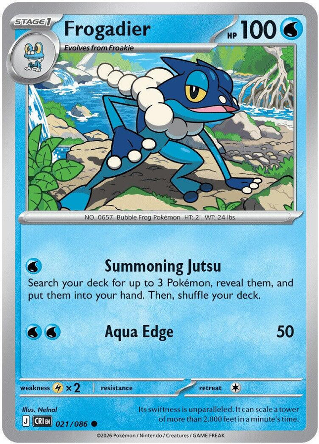 Frogadier 021/086 Reverse Holo Chaos Rising Pokemon Card