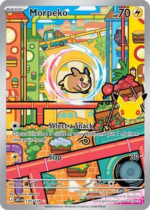 Morpeko 135/128 Illustration Rare 30th Celebration Pokemon Card