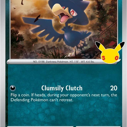 Murkrow 093/128 Anniversary Holo 30th Celebration Pokemon Card