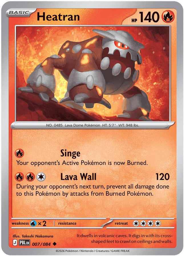 Heatran 007/084 Reverse Holo Pitch Black Pokemon Card