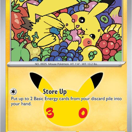 Pikachu 048/128 Pikachu 26/30 Anniversary Holo 30th Celebration Pokemon Card
