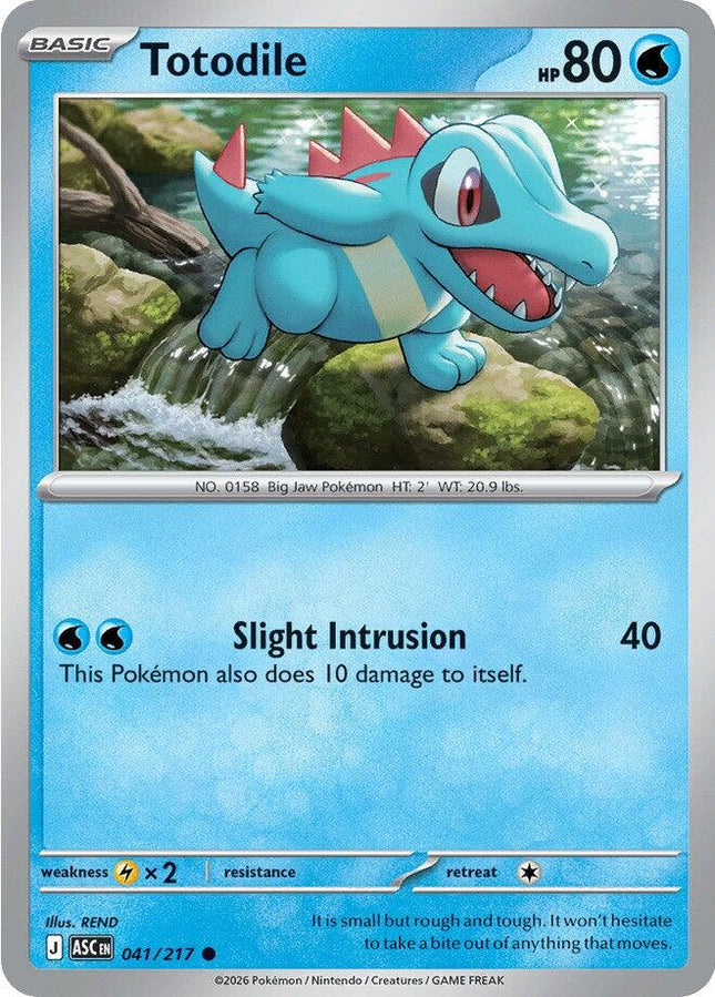 Totodile 041/217 Friend Ball Reverse Holo Ascended Heroes Pokemon Card