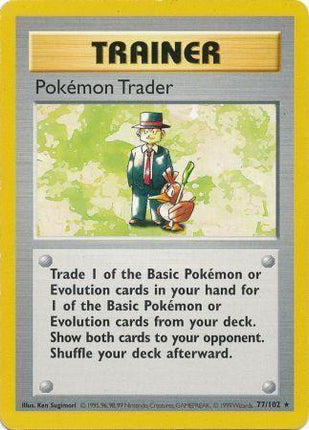 Pokémon Trader 77/102 Rare Base Set Shadowless Pokemon Card