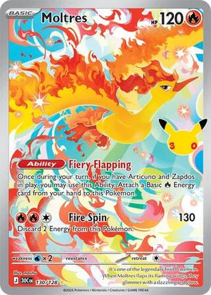 Moltres 130/128 Illustration Rare 30th Celebration Pokemon Card
