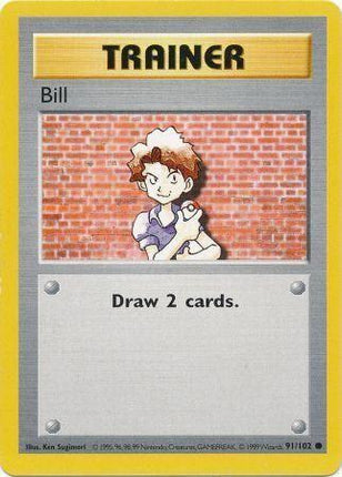 Bill 91/102 Common Base Set Shadowless Pokemon Card