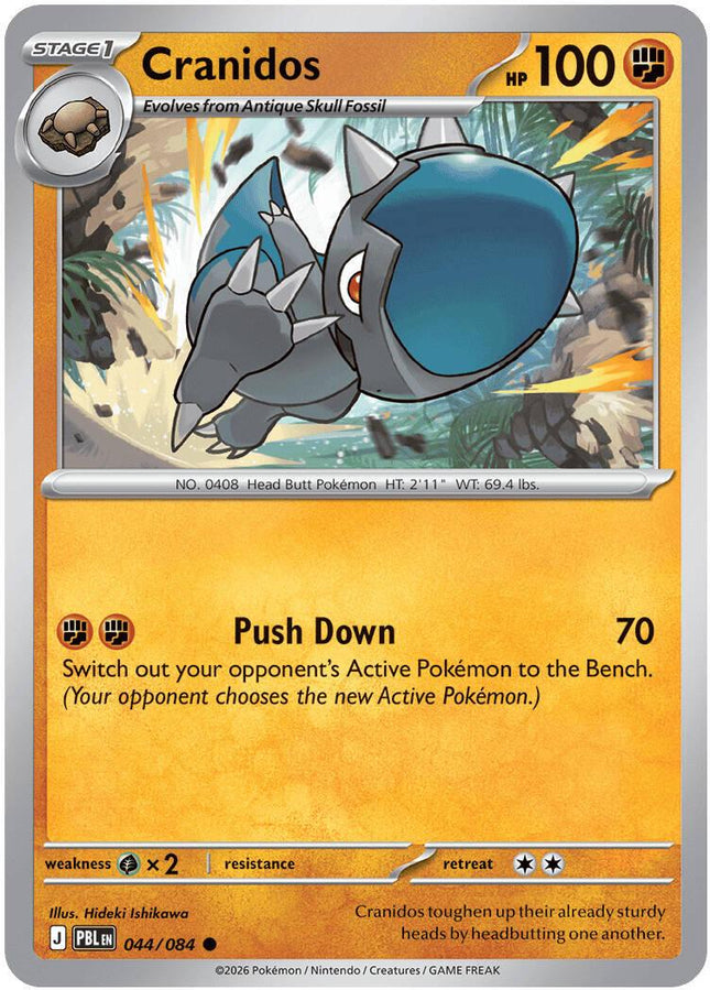 Cranidos 044/084 Reverse Holo Pitch Black Pokemon Card