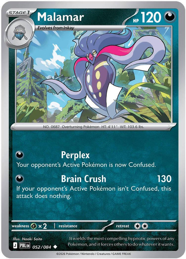 Malamar 052/084 Reverse Holo Pitch Black Pokemon Card