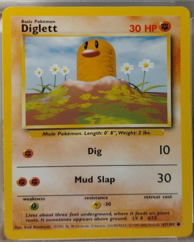 Diglett 47/102 Common Base Set 4th Print 1999–2000 Pokemon Card