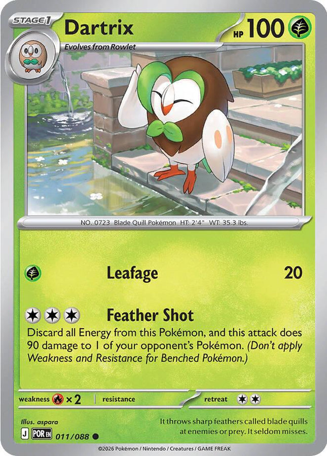 Dartrix 011/088 Reverse Holo Perfect Order Pokemon Card
