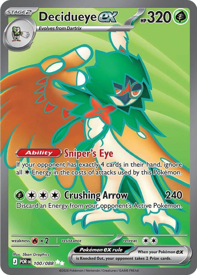 Decidueye ex 100/088 Ultra Rare Perfect Order Pokemon Card